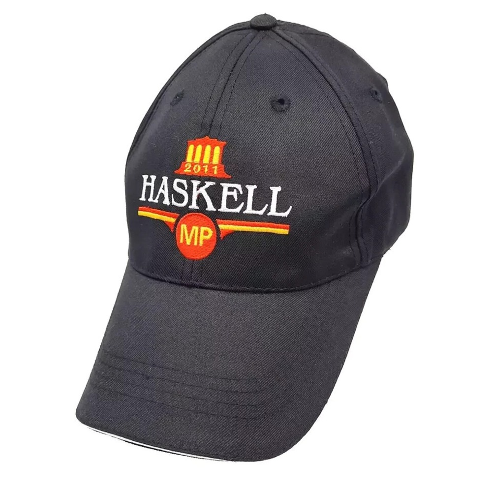 Haskell MP 2011 Mens Ball Hat Adjustable Hook & Loop Horse Racing Black Monmouth